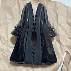 厚底ビットローファー artemis by DIANA エナメル 黒 ブラック ダイアナ ローファー オフィスカジュアルの画像