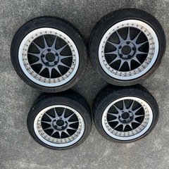 ホイール[16 × 8JJ +25 ]＋タイヤ [205/45R16]4本セット（ひっぱり・塗装あり）[CR-Z/スイフトスポーツ]の画像
