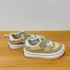 Vans ベージュ スニーカー マジックテープ16cmの画像