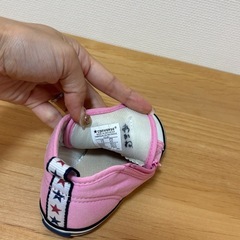ベビーオールスター　コンバース　ジッパー付きピンクスニーカー　14.5cmの画像