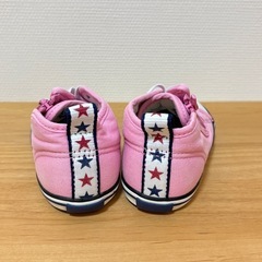 ベビーオールスター　コンバース　ジッパー付きピンクスニーカー　14.5cmの画像