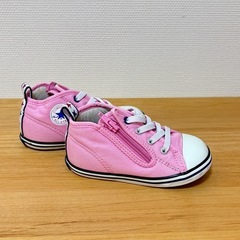 ベビーオールスター　コンバース　ジッパー付きピンクスニーカー　14.5cmの画像