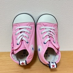 ベビーオールスター　コンバース　ジッパー付きピンクスニーカー　14.5cmの画像