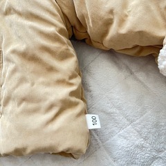 韓国子ども服 小人コート 小人ジャケット ボア　ベージュ 90 100の画像