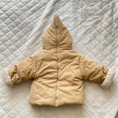 韓国子ども服 小人コート 小人ジャケット ボア　ベージュ 90 100の画像