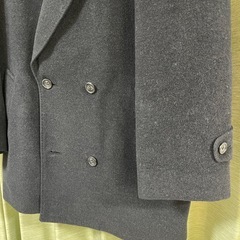 FARIANI ファリアーニ アンゴラコート　ダブル　メンズ　紺　ダブルブレストコート ハーフコート ダークグレーの画像