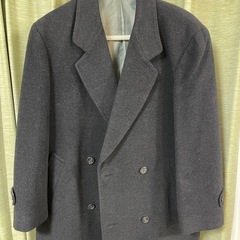 FARIANI ファリアーニ アンゴラコート　ダブル　メンズ　紺　ダブルブレストコート ハーフコート ダークグレーの画像