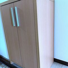 【シンプルおしゃれ】木製 シューズラック 扉付／靴箱／棚付き 6段 下駄箱（収納力◎ 幅58cm）の画像