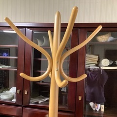 ポールハンガー　コート掛け　コートハンガー　傘立て　帽子ハンガー　玄関　木製の画像