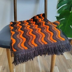 ヴィンテージ　ひざ掛け　ポンチョ　ショール 110×57cm　ボヘミアン　モダンの画像