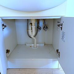 【リフォーム】ノーリツ 洗面台 三面鏡付き シャンピーヌシリーズ 照明・コンセント付 幅60cm 収納たっぷり 化粧台 中古の画像