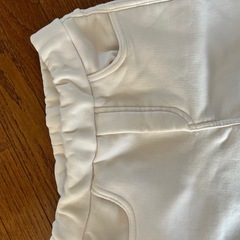 裏起毛 スキニーパンツ ホワイト M ウエストゴムの画像