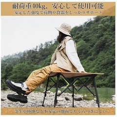 新品未使用✨️アウトドアテーブル キャンプ ウッド 調 高さ調整 軽量 耐熱 キャンプテーブルの画像