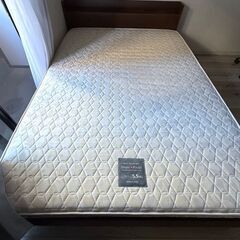 【収納付きダブルベッド＋マットレスセット】宮棚・引出収納・ポケットコイルマットレス付き・Zoning Pocket・日本製の画像