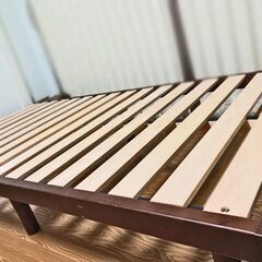 中古💛木製シングルすのこベッド💛ダークブラウン　🔶取引決定済の画像