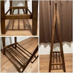 ニトリ A型ハンガーラック ビーク ミドルブラウンの画像