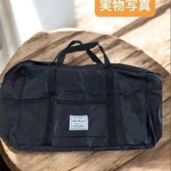 新品！ボストンバッグ キャリーオン トート 2WAY 大容量 旅行 軽量 黒の画像