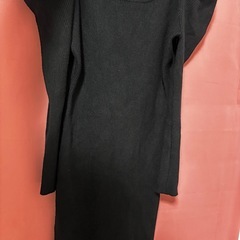 ニットワンピース　ブラックLサイズの画像