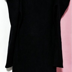 ニットワンピース　ブラックLサイズの画像