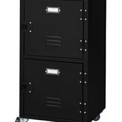 【あげます！すぐに来れる方を優先】スチール製ロッカー キャビネット 2段 スチール キャスター付き 収納 キャビネット サイドワゴンの画像