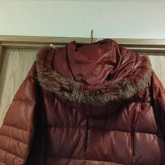 レディース　ダウンロングコート　Lサイズ　えんじ色の画像
