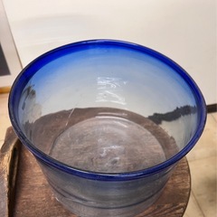 【ヒビあり】昭和レトロ ガラス金魚鉢（観賞用）の画像