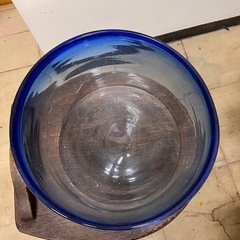 【ヒビあり】昭和レトロ ガラス金魚鉢（観賞用）の画像