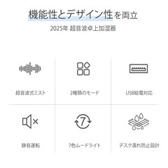 小型　加湿器　卓上加湿器　車　新品　白の画像