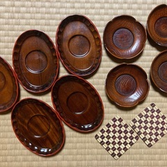 漆竹かごセレクト､茶托セットを格安でお譲りしますの画像