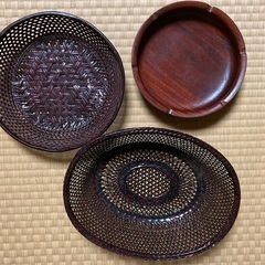 漆竹かごセレクト､茶托セットを格安でお譲りしますの画像