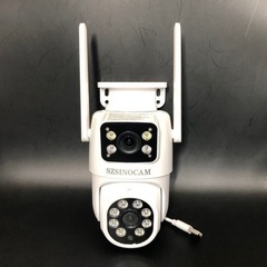 【182】新品1台 2.4GHz デュアルレンズ 屋外 Wi-Fi 720p高画質スマートカメラ〈IP65防水〉の画像