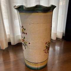 * イタリア製 マヨリカ焼 アンティーク 傘立て 陶器 傘たて ハンドペイント インテリアの画像