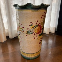 * イタリア製 マヨリカ焼 アンティーク 傘立て 陶器 傘たて ハンドペイント インテリアの画像