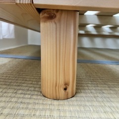 木製セミダブルベッドフレーム USBポート付きの画像