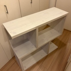 白木調 オープン棚／収納ラック（使用感あり・シミ傷あり）の画像