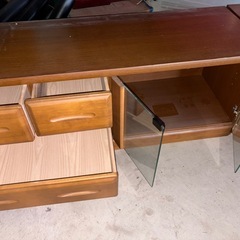 GY1219  テレビボード サイドボード コーナー テレビ台　3点セット　カリモク　オーク TVボード　大川家具の画像