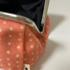 AYANOKOJI がま口ポーチ・ピンク×オフホワイト水玉の画像