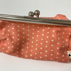 AYANOKOJI がま口ポーチ・ピンク×オフホワイト水玉の画像