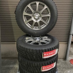 No.186未使用スタッドレスタイヤ185/70/R14  4H PCD100 アルミホイール付4本セットの画像