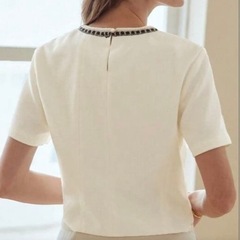 MOTF アイボリー 半袖Tシャツ ネット価格2500の画像