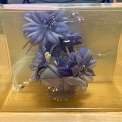 着物・浴衣　髪飾り2点セット(コーム・ピンタイプ／パープル） の画像