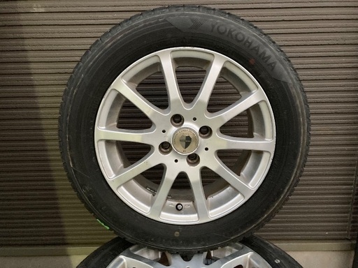 17インチ 7J PCD100 5H ホイール（スタッドレス付）　4本 No.186スタッドレスタイヤ175/65/R15 4H PCD100 アルミホイール付4本