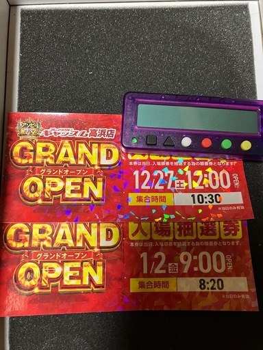プレイランドキャッスル高浜店 GRAND OPEN 入場抽選券 2枚セット