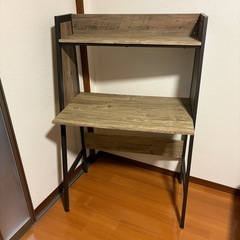 🌿‬ヴィンテージ調デスク【スチール×木目】スリムデスク Belumo（ベルーモ） 状態良好 の画像