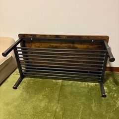 🌿‬センターテーブル 木目調×スチール 収納棚付き ろーてーぶの画像