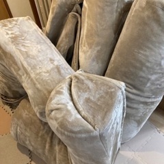 ダブルコーナークッションセット　ローソファー　ベージュ大1.5cm ベルメゾンの画像