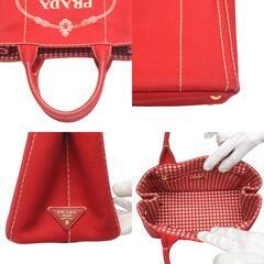 プラダ 1BG439 トートバッグ レッド  PRADA カナパトート ミニ キャンバスの画像