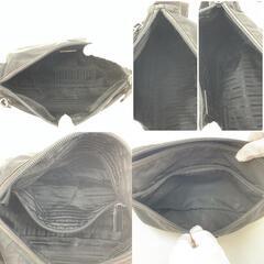 PRADA プラダ ポコノ ショルダー ポシェット カメラバッグ クロスボディ テスートナイロン レザー 本革 ブラック 黒 肩掛け 斜め掛け トライアングル 三角ロゴプレート 白タグの画像