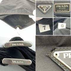 PRADA プラダ ポコノ ショルダー ポシェット カメラバッグ クロスボディ テスートナイロン レザー 本革 ブラック 黒 肩掛け 斜め掛け トライアングル 三角ロゴプレート 白タグの画像