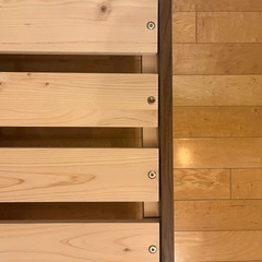 ウォルナット　スノコベッド　シングルマットレスの画像